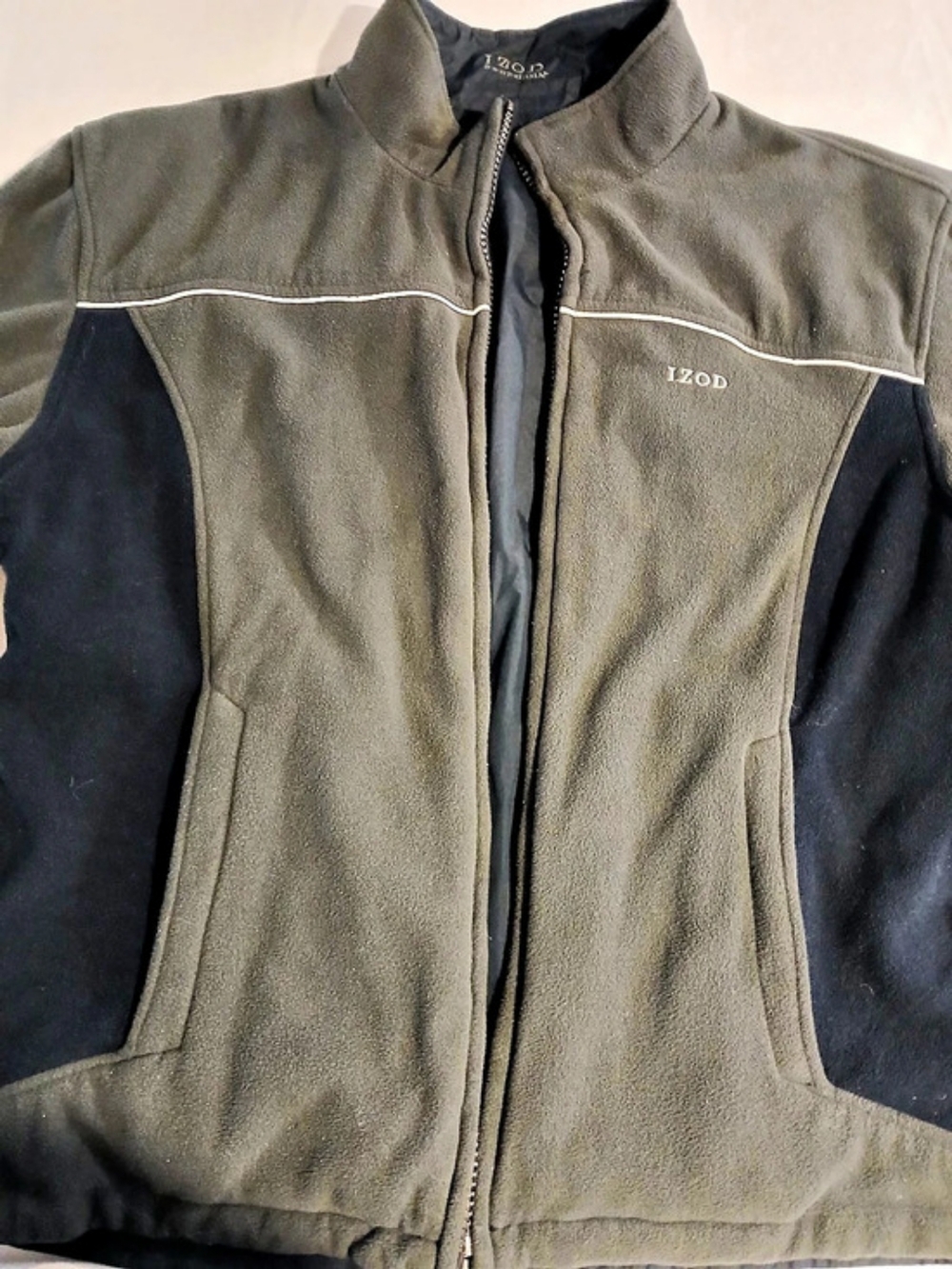 IZOD Men's XXL Color Block Full-Zip REVERSIBLE Jacket in Gray & Black